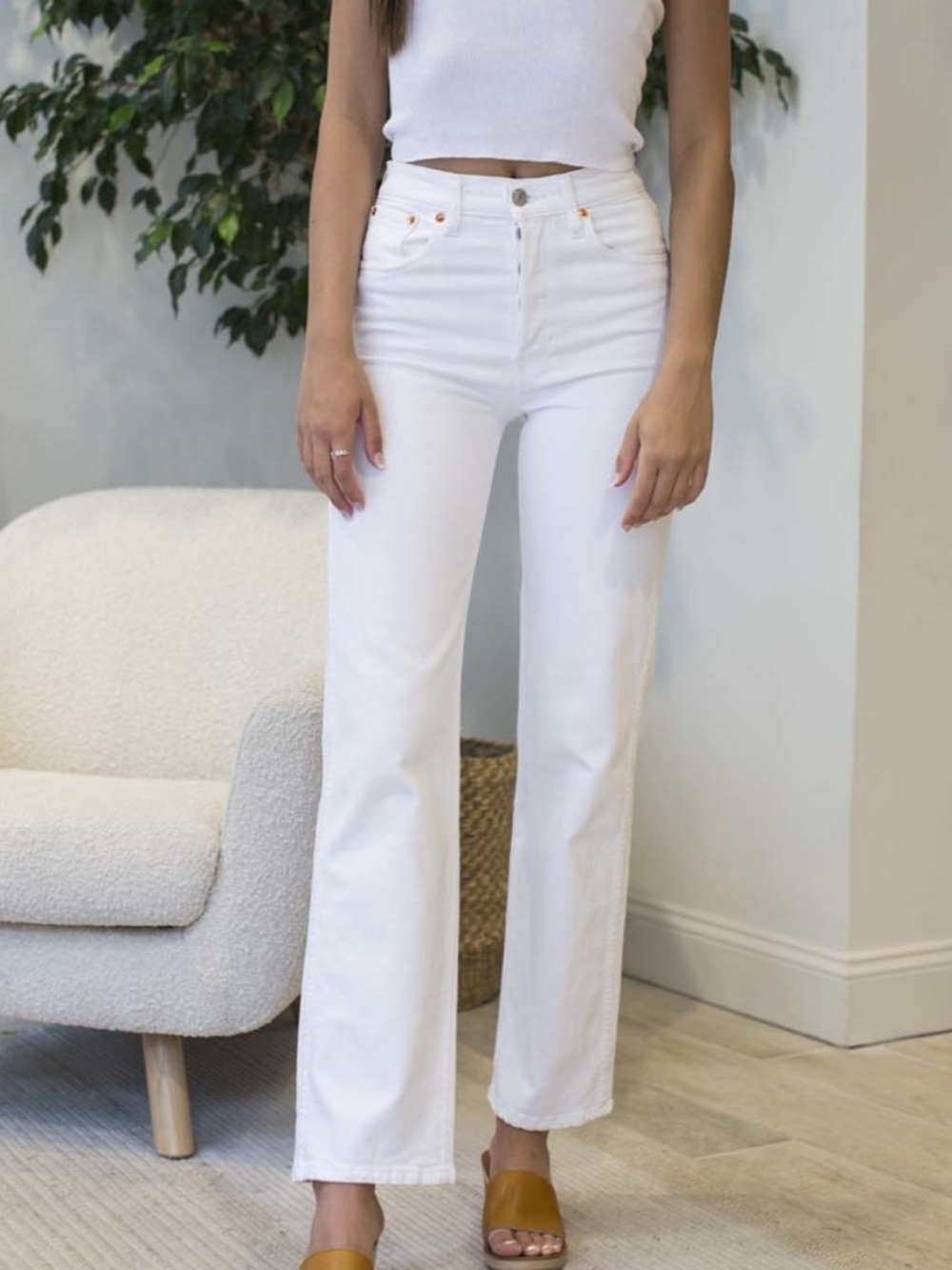 Re/Done High-Rise Straight Jeans